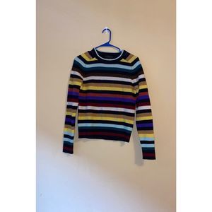 J Crew multi color stripe wool Sweater